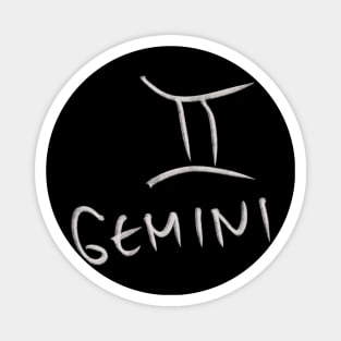 Hand Drawn Gemini Zodiac Signs Magnet